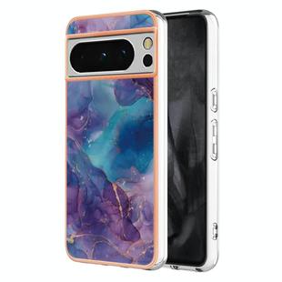 For Google Pixel 8 Pro Electroplating Marble Dual-side IMD Phone Case(Purple 016)