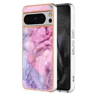 For Google Pixel 8 Pro Electroplating Marble Dual-side IMD Phone Case(Pink 013)