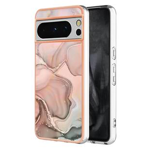 For Google Pixel 8 Pro Electroplating Marble Dual-side IMD Phone Case(Rose Gold 015)