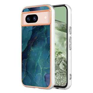 For Google Pixel 8a Electroplating Marble Dual-side IMD Phone Case(Green 017)