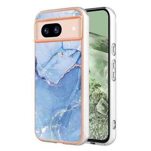 For Google Pixel 8a Electroplating Marble Dual-side IMD Phone Case(Blue 018)