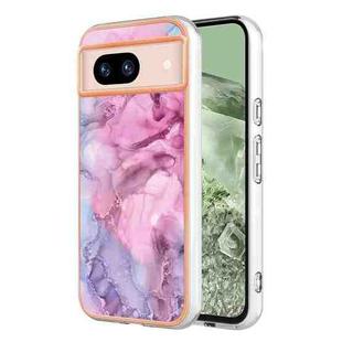 For Google Pixel 8a Electroplating Marble Dual-side IMD Phone Case(Pink 013)