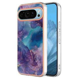 For Google Pixel 9 Electroplating Marble Dual-side IMD Phone Case(Purple 016)