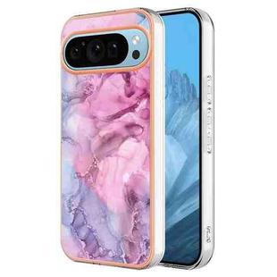 For Google Pixel 9 Pro Electroplating Marble Dual-side IMD Phone Case(Pink 013)