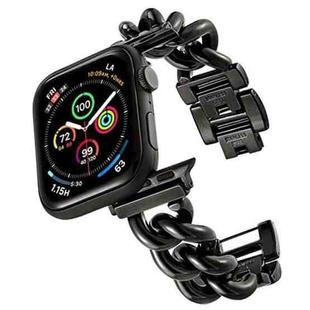 Big Denim Chain Metal Watch Band For Apple Watch 8 45mm(Black)