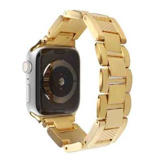 Plaid Metal Watch Band For Apple Watch 6 44mm(Gold)