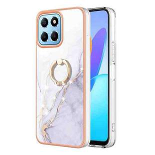 For Honor X8 5G / X6 4G Electroplating Marble IMD TPU Phone Case with Ring Holder(White 006)