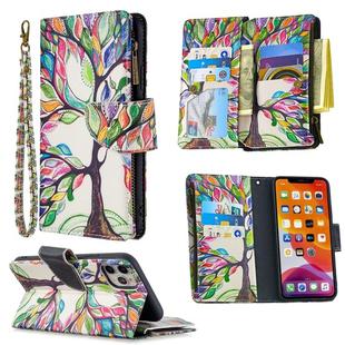 For iPhone 11 Colored Drawing Pattern Zipper Horizontal Flip Leather Case with Holder & Card Slots & Wallet(Tree)