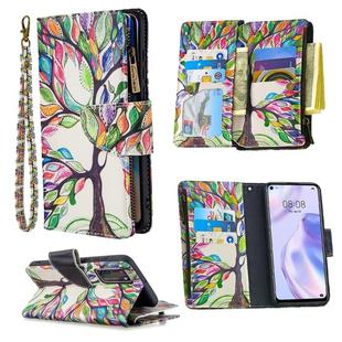 For Huawei P40 Pro Colored Drawing Pattern Zipper Horizontal Flip Leather Case with Holder & Card Slots & Wallet(Tree)