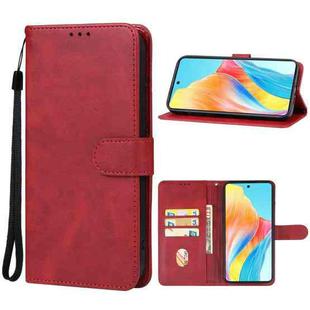 For OPPO A58 4G Leather Phone Case(Red)