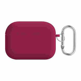 For AirPods Pro 2 PC Lining Silicone Bluetooth Earphone Protective Case(Rose Red)