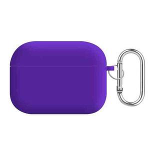 For AirPods Pro 2 PC Lining Silicone Bluetooth Earphone Protective Case(Dark Purple)