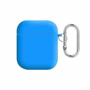 For AirPods 2 / 1 PC Lining Silicone Bluetooth Earphone Protective Case(Wave Blue)