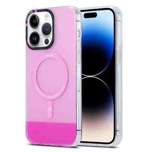 For iPhone 14 Pro Max PC + TPU IMD MagSafe Magnetic Phone Case(Pink)