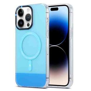 For iPhone 14 Pro Max PC + TPU IMD MagSafe Magnetic Phone Case(Blue)