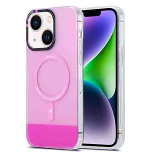 For iPhone 14 PC + TPU IMD MagSafe Magnetic Phone Case(Pink)