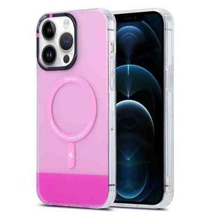 For iPhone 12 Pro Max PC + TPU IMD MagSafe Magnetic Phone Case(Pink)