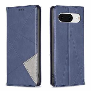 For Google Pixel 8 Rhombus Texture Magnetic Leather Phone Case(Blue)