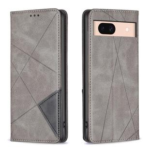 For Google Pixel 8a Rhombus Texture Magnetic Leather Phone Case(Grey)