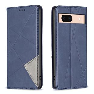 For Google Pixel 8a Rhombus Texture Magnetic Leather Phone Case(Blue)