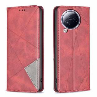 For Xiaomi Civi 3 5G Rhombus Texture Magnetic Leather Phone Case(Red)