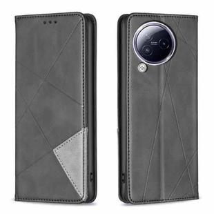 For Xiaomi Civi 3 5G Rhombus Texture Magnetic Leather Phone Case(Black)