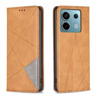 For Xiaomi Redmi Note 13 Pro 5G Rhombus Texture Magnetic Leather Phone Case(Yellow)