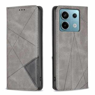 For Xiaomi Redmi Note 13 Pro 5G Rhombus Texture Magnetic Leather Phone Case(Grey)
