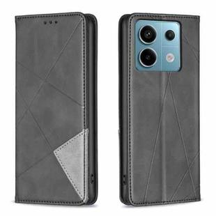 For Xiaomi Redmi Note 13 Pro 5G Rhombus Texture Magnetic Leather Phone Case(Black)