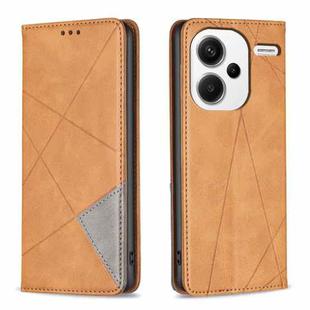 For Xiaomi Redmi Note 13 Pro+ 5G Rhombus Texture Magnetic Leather Phone Case(Yellow)