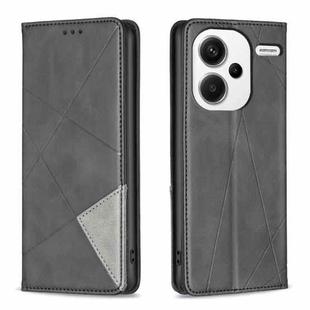 For Xiaomi Redmi Note 13 Pro+ 5G Rhombus Texture Magnetic Leather Phone Case(Black)