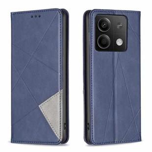 For Xiaomi Redmi Note 13 Rhombus Texture Magnetic Leather Phone Case(Blue)