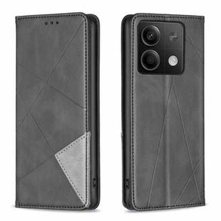 For Xiaomi Redmi Note 13 4G Global Rhombus Texture Magnetic Leather Phone Case(Black)