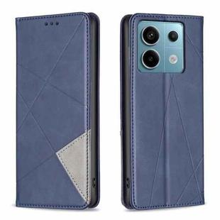 For Xiaomi Redmi Note 13 Pro 4G Global Rhombus Texture Magnetic Leather Phone Case(Blue)