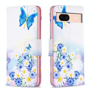 For Google Pixel 8A Colored Drawing Pattern Leather Phone Case(Butterfly Love)