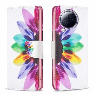 For Xiaomi Civi 3 5G Colored Drawing Pattern Leather Phone Case(Sun Flower)