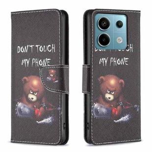 For Xiaomi Redmi Note 13 Pro Colored Drawing Pattern Leather Phone Case(Bear)