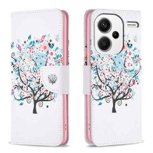 For Xiaomi Redmi Note 13 Pro+ Colored Drawing Pattern Leather Phone Case(Tree)