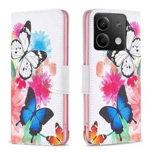 For Xiaomi Redmi Note 13 Colored Drawing Pattern Leather Phone Case(Butterflies)