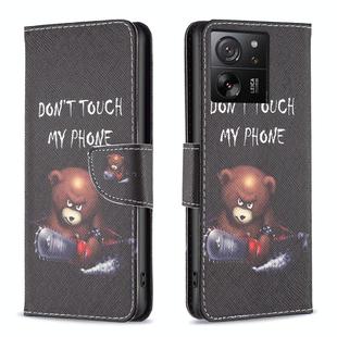 For Xiaomi 13T / 13T Pro / Redmi K60 Ultra Colored Drawing Pattern Leather Phone Case(Bear)