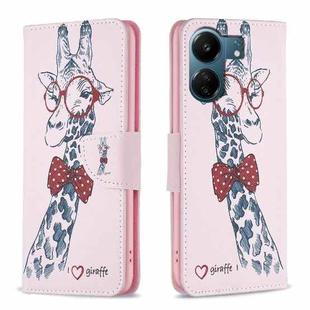 For Xiaomi Redmi 13C Colored Drawing Pattern Leather Phone Case(Deer)