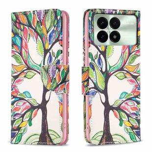 For Xiaomi Redmi K70E Colored Drawing Pattern Leather Phone Case(Tree Life)