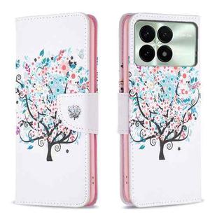 For Xiaomi Redmi K70E Colored Drawing Pattern Leather Phone Case(Tree)