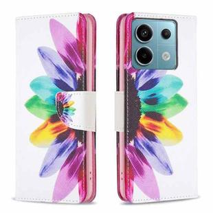 For Xiaomi Redmi Note 13 Pro 4G Global Colored Drawing Pattern Leather Phone Case(Sun Flower)