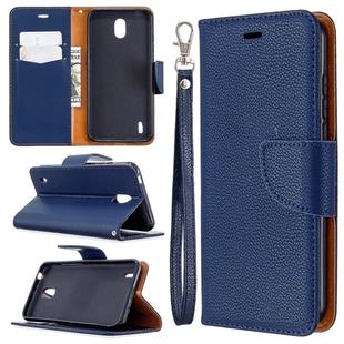 For Nokia 1.3 Litchi Texture Pure Color Horizontal Flip Leather Case with Holder & Card Slots & Wallet & Lanyard(Dark Blue)