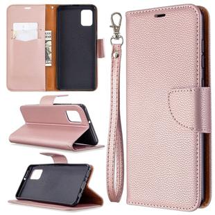 For Samsung Galaxy A31 Litchi Texture Pure Color Horizontal Flip Leather Case with Holder & Card Slots & Wallet & Lanyard(Rose Gold)