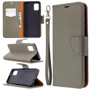 For Samsung Galaxy A31 Litchi Texture Pure Color Horizontal Flip Leather Case with Holder & Card Slots & Wallet & Lanyard(Grey)