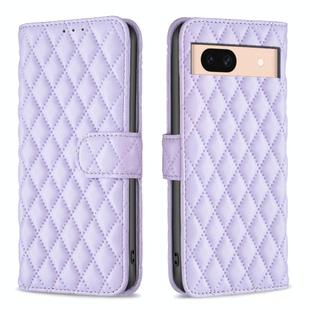 For Google Pixel 8a Diamond Lattice Wallet Leather Flip Phone Case(Purple)