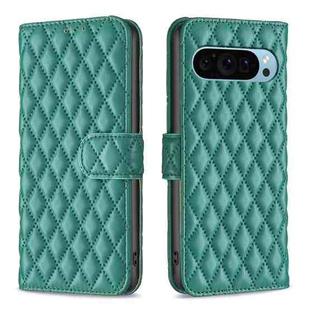 For Google Pixel 9 Diamond Lattice Wallet Leather Flip Phone Case(Green)