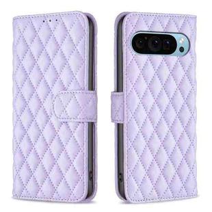For Google Pixel 9 Pro Diamond Lattice Wallet Leather Flip Phone Case(Purple)
